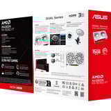 ASUS Dual -RX9060XT-16G-WHITE AMD Radeon RX 9060 XT 16 GB GDDR6, Tarjeta gráfica blanco, Radeon RX 9060 XT, 16 GB, GDDR6, PCI Express 5.0, 2 Ventilador(es)