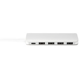 Digitus Concentrador USB Type-C™ de 4 puertos (USB 3.0) + PD, Hub USB plateado
