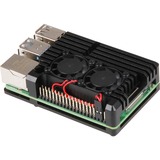 Joy-IT Carcasa de aluminio + ventilador Raspberry Pi 4, Caja/Carcasa 