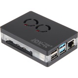Joy-IT RB-CASEP4+03B para Raspberry Pi 4 B, Caja/Carcasa negro/Transparente