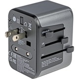 Verbatim 49545 adaptador de enchufe eléctrico Universal, Enchufe del recorrido negro/Plateado