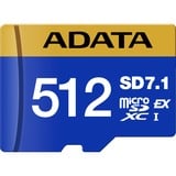 ADATA UD512GEX3L1-C memoria flash 512 GB MicroSDXC UHS-II, Tarjeta de memoria azul/Amarillo, 512 GB, MicroSDXC, UHS-II, 800 MB/s, 700 MB/s, Class 3 (U3)