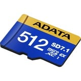 ADATA UD512GEX3L1-C memoria flash 512 GB MicroSDXC UHS-II, Tarjeta de memoria azul/Amarillo, 512 GB, MicroSDXC, UHS-II, 800 MB/s, 700 MB/s, Class 3 (U3)