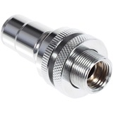 Alphacool ES Schnellverschluss BLH1A PushIn Hembra IG con prensaestopas, Conexión cromado/negro (mate)