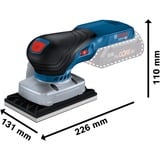 Bosch GSS 18V-13 Professional, Lijadora orbital azul/Negro, 81 dB, 70 dB, 357 mm, 442 mm, 151 mm
