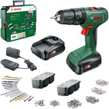 Bosch Taladro atornillador percutor a batería EasyImpact 18V-40 + SystemBox, Taladro/destornillador verde/Negro