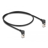 DeLOCK Cable de parche RJ-45 Cat.6a S/FTP, Slim 90° angular negro