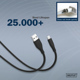 Digitus Cable de silicona USB 2.0 USB-A > Lightning, certificado MFI negro