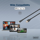 Digitus Cable de silicona USB 2.0 USB-A > Lightning, certificado MFI negro