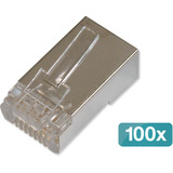 Digitus Conectores modulares CAT.6 para cable redondo, apantallados, 100 piezas, Enchufe 