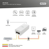 Digitus Gigabit Activo 802.3at PoE Midspan, Inyector PoE blanco