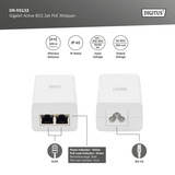 Digitus Gigabit Activo 802.3at PoE Midspan, Inyector PoE blanco
