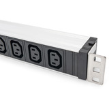 Digitus Regleta de enchufes de 19" con perfil de aluminio, 9 tomas C13, 1U negro/Aluminio