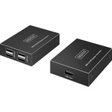 Digitus Set extensor USB 2.0 CAT, 480 Mbps, 150 metros negro