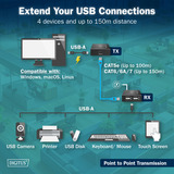Digitus Set extensor USB 2.0 CAT, 480 Mbps, 150 metros negro
