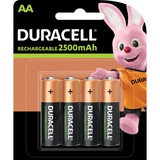 Duracell 4xAA Batería recargable AA Batería recargable, AA, 4 pieza(s), 2500 mAh, Multicolor