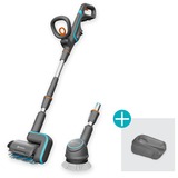 GARDENA Limpiador múltiple a batería AquaBrush Universal 18V P4A solo, Detergentes para suelos duros gris/Turquesa
