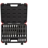 GEDORE puntas de destornillador rojas 1/2" XZN, Llave de tubo negro/Rojo