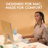 Logitech Lift for Mac, Ratón blanco, mano derecha, Diseño vertical, Óptico, RF Wireless + Bluetooth, 4000 DPI, Blanco