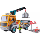 PLAYMOBIL Action Heroes Camión de obra con grúa, Juegos de construcción 