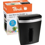 Peach PS600-10 triturador de papel Microcorte 63 dB Negro, Plata, Destructora de documentos negro/Plateado, Microcorte, 3 x 10 mm, 20 L, 63 dB, 350 hojas, P-5