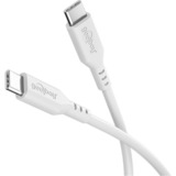 goobay Cable de silicona USB 2.0 blanco, conector USB-C > conector USB-C blanco