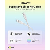 goobay Cable de silicona USB 2.0 blanco, conector USB-C > conector USB-C blanco
