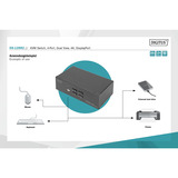 Digitus Conmutador KVM DisplayPort 4x 1, Switch KVM negro