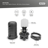 Digitus Manguito de cúpula LWL, para 48 fibras, Caja/Carcasa negro