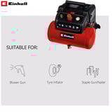 EINHELL TC-AC 190/6/8 OF, Compresor rojo/Negro