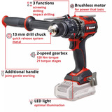 EINHELL TP-CD 18/70 Li-i BL, 4514310, Martillo atornillador negro/Rojo