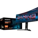 GIGABYTE Monitor de juegos curvo OLED WQHD MO34WQC2 de 34" - 3440 x 1440, 240Hz, 0.03ms, KVM, 250 cd/m², FreeSync Premium Pro, DisplayHDR True Black 400, HDMI 2.1, Displayport 1.4, Monitor de gaming negro, 240Hz, 0.03ms, KVM, 250 cd/m², FreeSync Premium Pro, DisplayHDR True Black 400, HDMI 2.1, Displayport 1.4, 86,4 cm (34"), 3440 x 1440 Pixeles, Wide Quad HD, OLED, 0,03 ms, Negro
