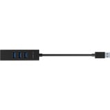 ICY BOX IB-HUB1419-LAN USB 3.2 Gen 1 (3.1 Gen 1) Type-A Negro, Hub USB negro, USB 3.2 Gen 1 (3.1 Gen 1) Type-A, 10,100,1000 Mbit/s, IEEE 802.1Q, IEEE 802.1p, IEEE 802.3, IEEE 802.3az, IEEE 802.3u, IEEE 802.3x, Negro, RJ-45, USB 3.2 Gen 1 (3.1 Gen 1) Type-A, Aluminio