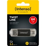 Intenso 3539490 unidad flash USB 64 GB USB Type-A / USB Type-C 3.2 Gen 1 (3.1 Gen 1) Antracita, Lápiz USB antracita/Transparente, 64 GB, USB Type-A / USB Type-C, 3.2 Gen 1 (3.1 Gen 1), 70 MB/s, Tapa, Antracita