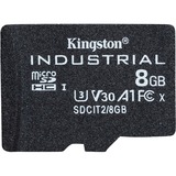Kingston Tarjeta 8GB microSDHC Industrial C10 A1 pSLC paquete individual sin adaptador, Tarjeta de memoria negro, 8 GB, MicroSDHC, Clase 10, UHS-I, 100 MB/s, 80 MB/s