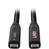 Lindy Cable híbrido USB 3.2 Gen 1 y DP 1.4 Tipo C, Cable alargador negro