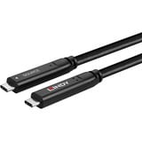 Lindy Cable híbrido USB 3.2 Gen 1 y DP 1.4 Tipo C, Cable alargador negro