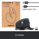 Logitech MX Master 3S for Business ratón Oficina mano derecha Bluetooth Laser 8000 DPI grafito, mano derecha, Laser, Bluetooth, 8000 DPI, Grafito