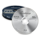MediaRange MR507 disco blu-ray lectura/escritura (BD) BD-R 50 GB 10 pieza(s), Discos Blu-ray vírgenes BD-R, 50 GB, 120 mm, 405 nm, 6x, Caja para pastel, Minorista