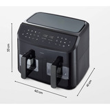 Medion Freidora de aire doble Life P20 MD11760 XXL, Freidora de aire caliente negro