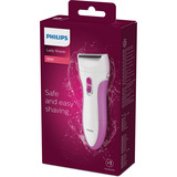 Philips SatinShave Essential HP6341/00, Ladyshaver blanco/Rosa neón