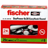 fischer EasyHook Redondo DuoPower 6x30, Pasador blanco