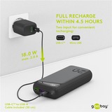 goobay Powerbank de carga rápida 20.000 mAh, Banco de potencia negro