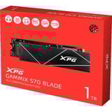 ADATA GAMMIX S70 Blade 1 TB M.2 PCI Express 4.0 NVMe 3D NAND, Unidad de estado sólido negro, 1 TB, M.2, 7400 MB/s