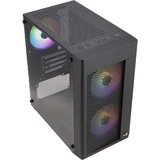 Aerocool HEXFORMBKV2 Caja PC Micro ATX 3 Ventiladores FRGB Negro, Cajas de torre negro, Mini Tower, PC, Negro, micro ATX, Mini-ITX, ABS, SPCC, Atrás, Frente