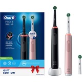 Braun Pro 3 3900N Gift Edition Adulto Cepillo dental oscilante Negro, Rosa, Cepillo de dientes eléctrico negro/Rosa neón, Adulto, Cepillo dental oscilante, Cuidados diarios, Sensible, Blanqueador, Negro, Rosa, Batería, Batería integrada