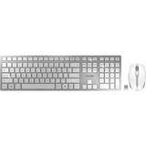 DW 9100 SLIM teclado Ratón incluido Universal RF Wireless + Bluetooth QWERTY Inglés de EE. UU. Plata, Juego de escritorio