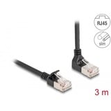 DeLOCK Cable de parche RJ-45 Cat.6a S/FTP, Slim 90° angular negro