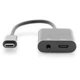 Digitus Adaptador USB-C a USB-C + conector de 3,5 mm negro