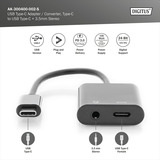 Digitus Adaptador USB-C a USB-C + conector de 3,5 mm negro